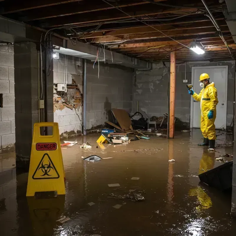 Flooded Basement Electrical Hazard in Naperville, IL Property